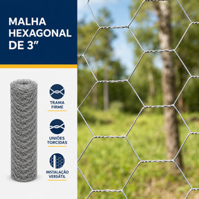 Tela Mangueirão Galvanizada 0,80 × 50 m Fio 18