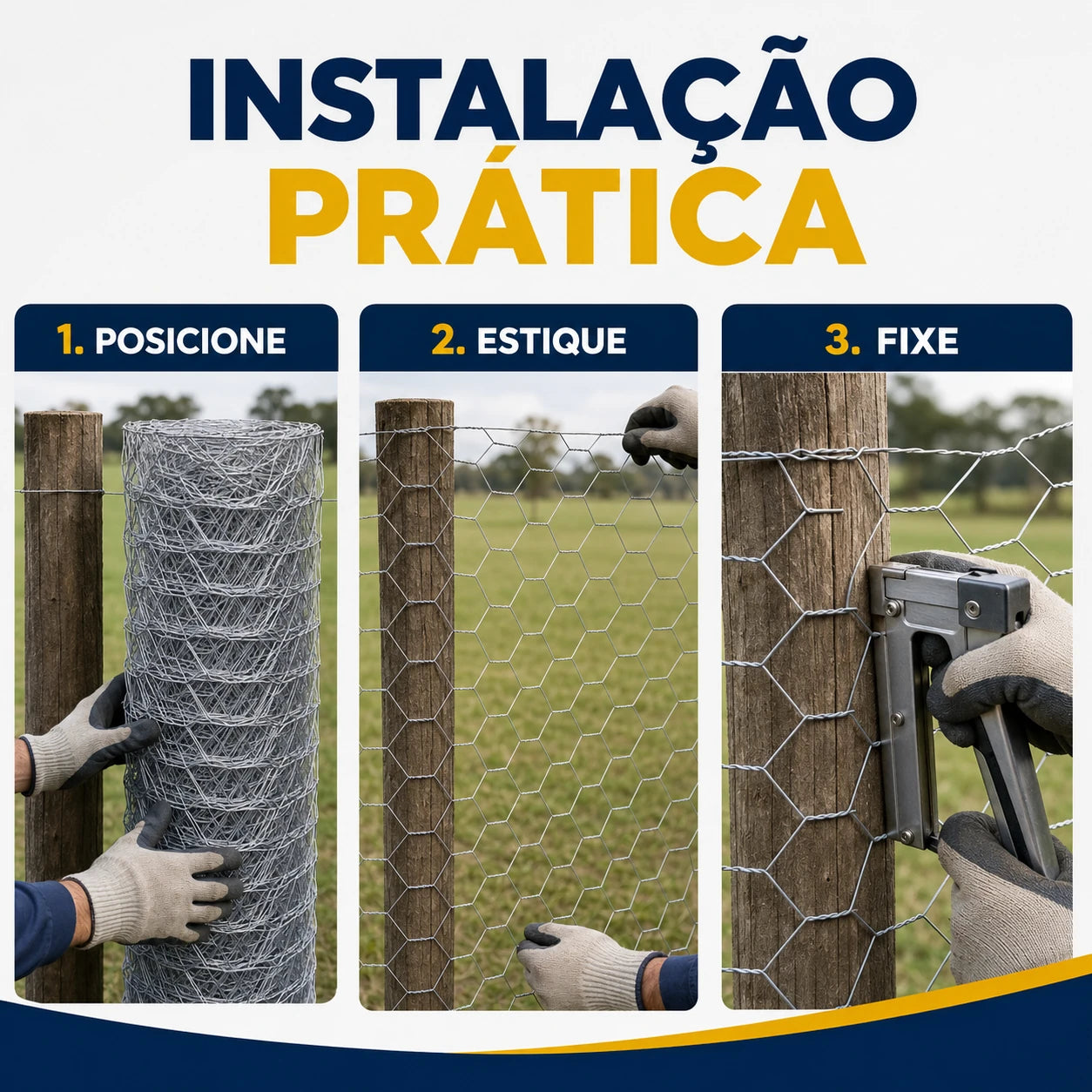 Tela Mangueirão Galvanizada 0,80 × 50 m Fio 18