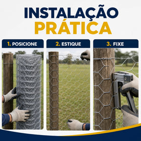 Tela Mangueirão Galvanizada 0,80 × 50 m Fio 18