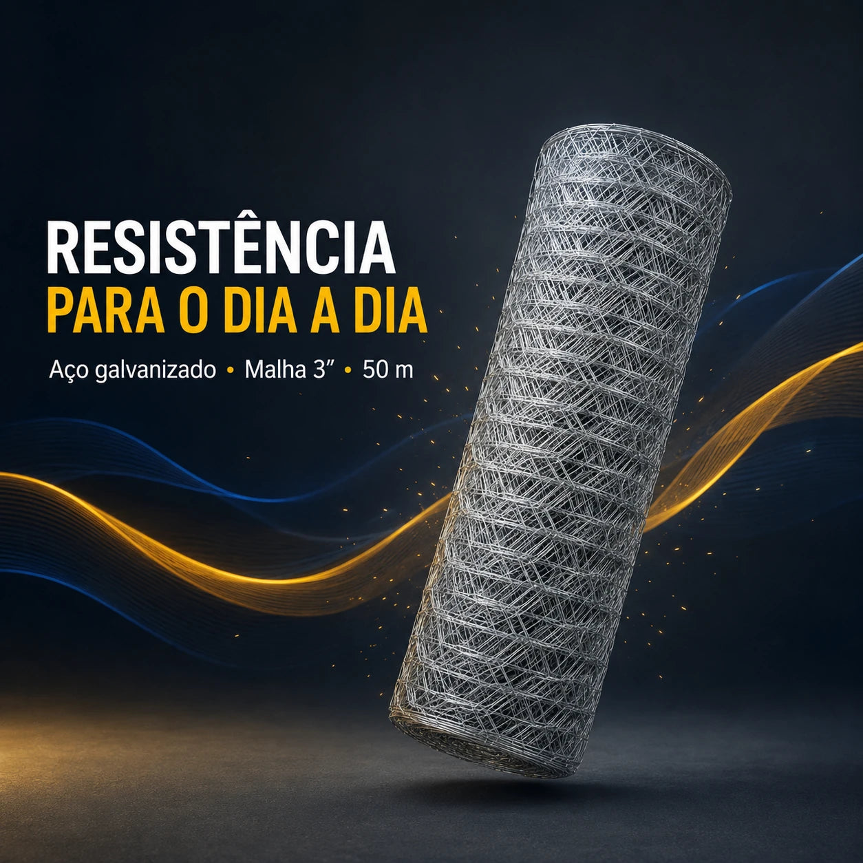Tela Mangueirão Galvanizada 0,80 × 50 m Fio 18