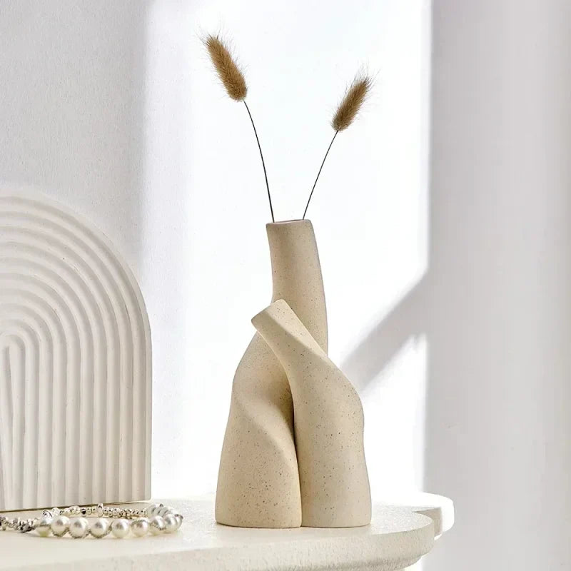 Vaso de Cerâmica Fosca Artesanal para Decoração de Interiores